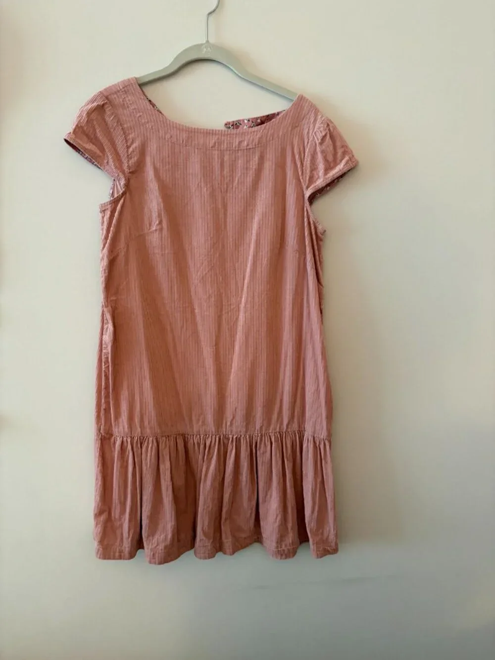 Anthropologie Maeve Pink Corduroy Tessa Flounced Dress Size 2 - Picture 3 of 5